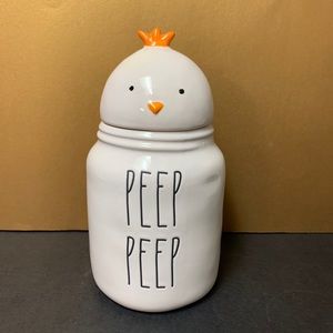 Rae Dunn brand new white PEEP PEEP CANISTER